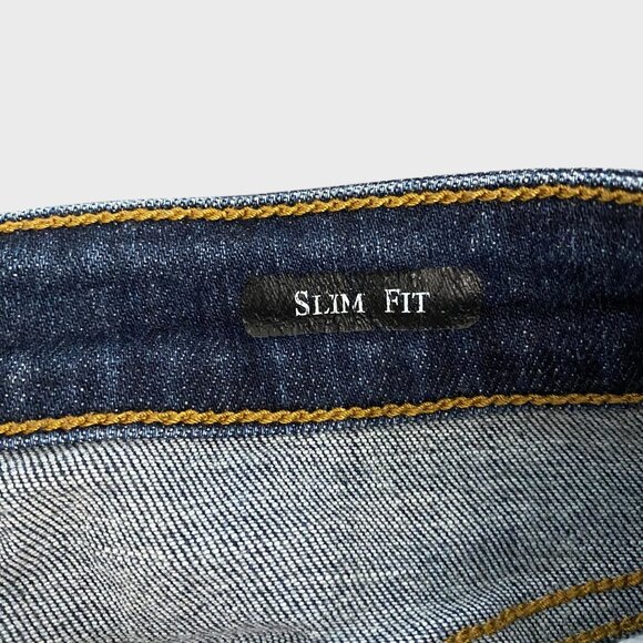 Judy Blue Mid-Rise Destroyed Slim Fit Jeans Women's Size 27 Distressed Raw-Hem - Picture 9 of 11